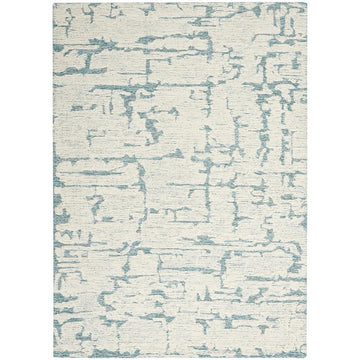 Calvin Klein CK009 Sculptural SCL01 Modern Abstract Broken Lines Carved Hand-Woven Soft Hi-Low Ribbed Textured Wool Loop Pile Ivory/Teal Blue/Seafoam/Charcoal Grey Rug-Calvin Klein-Rug Love - The Most Loved Rug Store